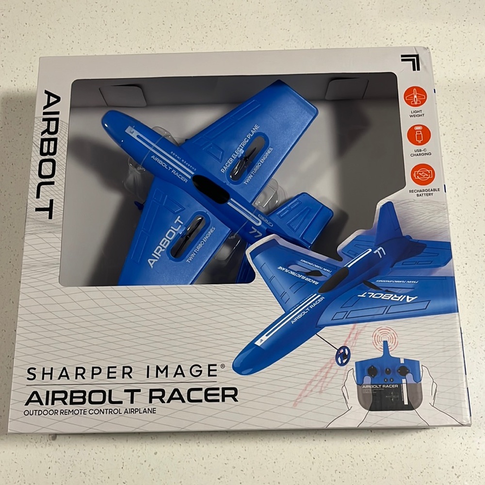 Remote Control Airplane by Sharper Image Airbolt Racer. Brand New.